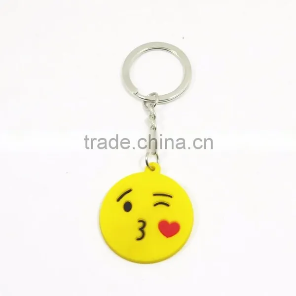 Yiwu Manre Soft Pvc/ Rubber Wholesale Promotional Funny Face Design 2d Keychain photo-4