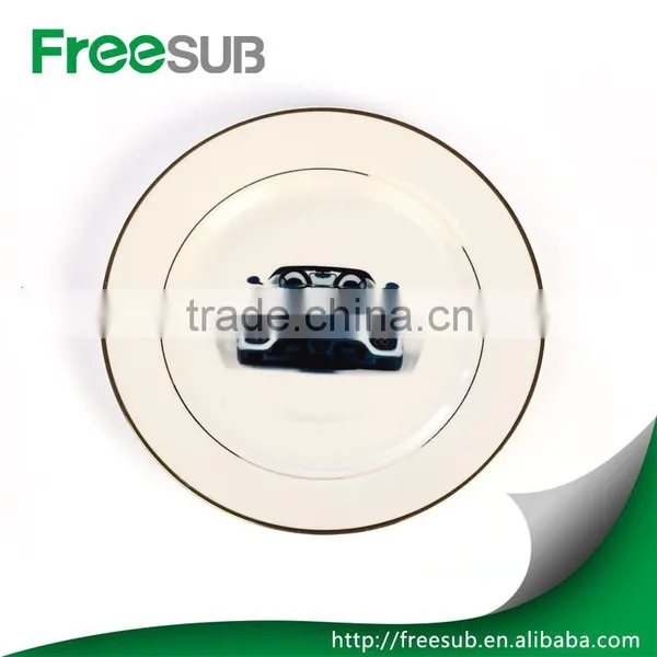 Hot Sell Elegant 10" White Blank Gold Rimmed Round Ceramic Sublimation Coated Plates photo-2