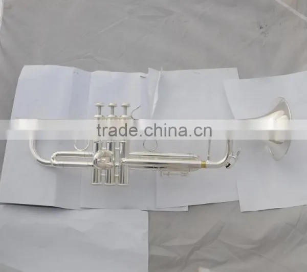 Silver Plated Professional Reversed Casing Trumpet