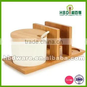 Ceramic Storage Containers Set With Bamboo Lid photo-2