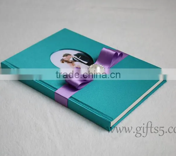 Unique Wedding Guest Book With Ribbon Bow photo-5
