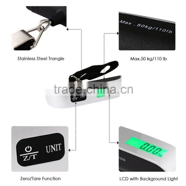 Portable Handheld Travel Scale for Luggage / Suitcase / Baggage, 50KG/110LB photo-4