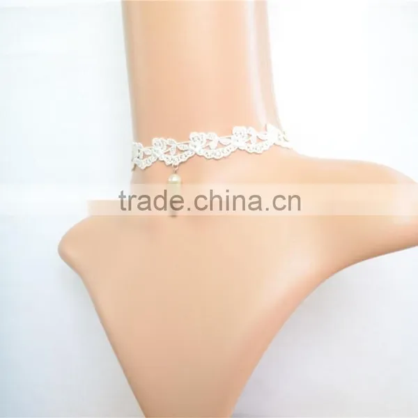 Vintage Pearl Choker Necklace Lace White Lace Lolita Lolita Choker Necklace Bridal Jewelry photo-3