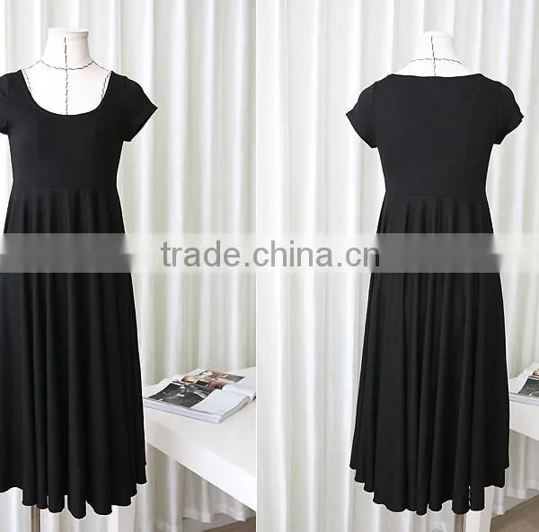 Summer Short Sleeve Slim Pregnancy Dress Wear for Maternity O-neck photo-4