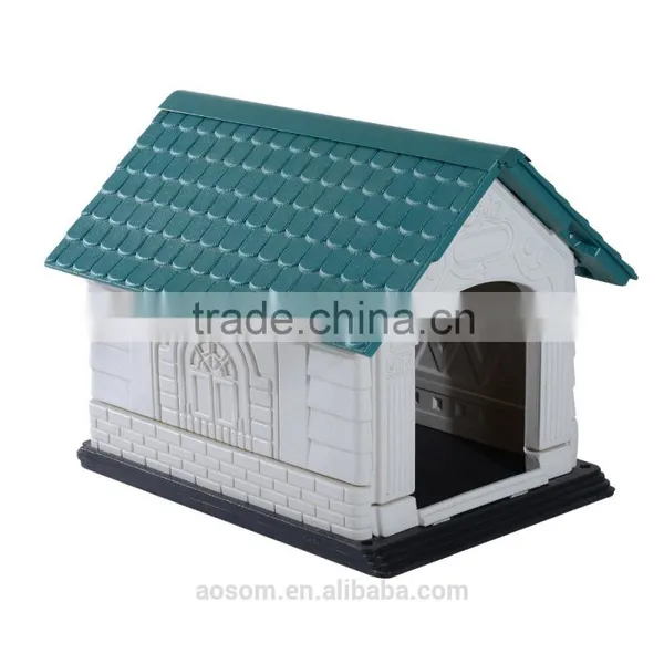 Pawhut 35"L x 27"W x 27"H Plastic Snap Together Outdoor Dog House photo-3
