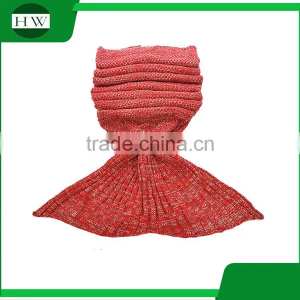 China Supplier Low MOQ Kids Children Knitted Mermaid Tail Blanket photo-4