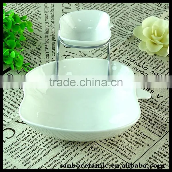 2 Sizes Party Decoration 2 Tier White Shaped Porcelain Plate Tableware Wholesale photo-5