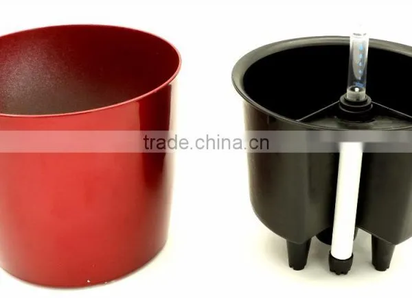 Cylinder Self Watering Planter Flower Pot Home Office Garden Water Level Indicator photo-2