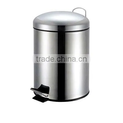 Fasionable Top Polishing Body Red Powder Coating With Pedal Trash Bin Rublish Bin Garbage Canister photo-3