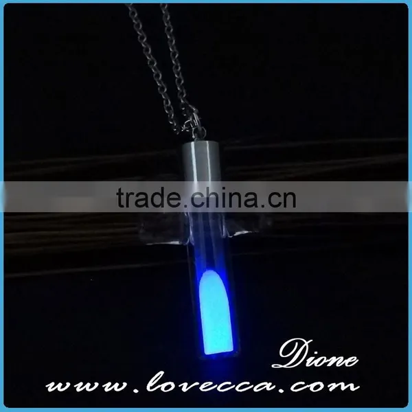 Luminous Pendant Necklace Blue Fluorescent Hollow Locket Glow In The Dark For Women photo-3