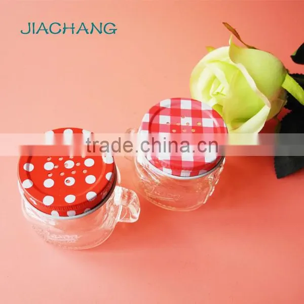50ml Mini Handle Glass Christmas Drinking Mug With Holes Lid photo-4
