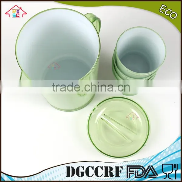 NBRSC Set of 5 Pcs Plastic ps Cold Water Kettle Double Layer Drinking Tea Pot pp Water Jug With Cups photo-6