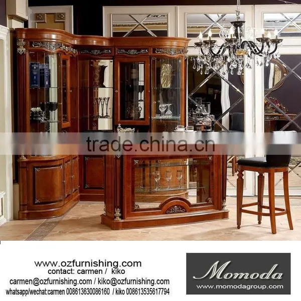 YB29 Luxury French Neoclassical Roze Wooden Carving Round Dining Table For 6 People/ European Palace Elegant Dining Table Set photo-4