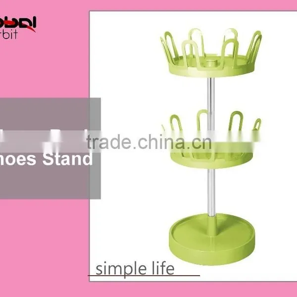 New Design Swivel ABS Slippers Rack, 2-tier Shoe Stand, Plastic Shoe Rack photo-3