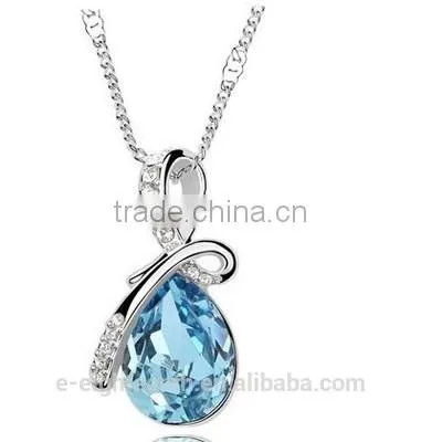 Women's Rhinestone Chain Crystal Pendent Necklace Waterdrop Jewelry Xmas Christmas Gift photo-2