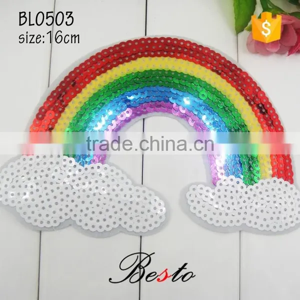 Australia Sew-on Custom Size Rainbow Sequin Badge for Clothing photo-2