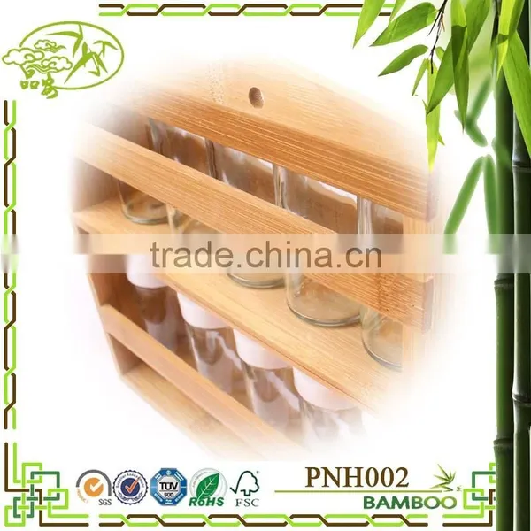 Aonong Bamboo Flavoring Jar Display Rack/ Bamboo Castor Rack/ Spices Bottle Holder photo-4