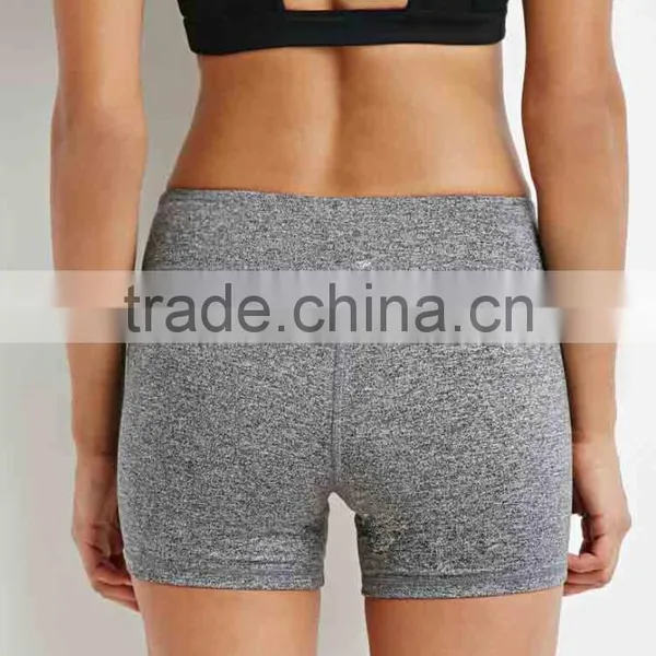 High Quality Women Fashion Gym Active Heathered Yoga Shorts Pants Wholesale Custom Manufacturer Clothing Shorts photo-4