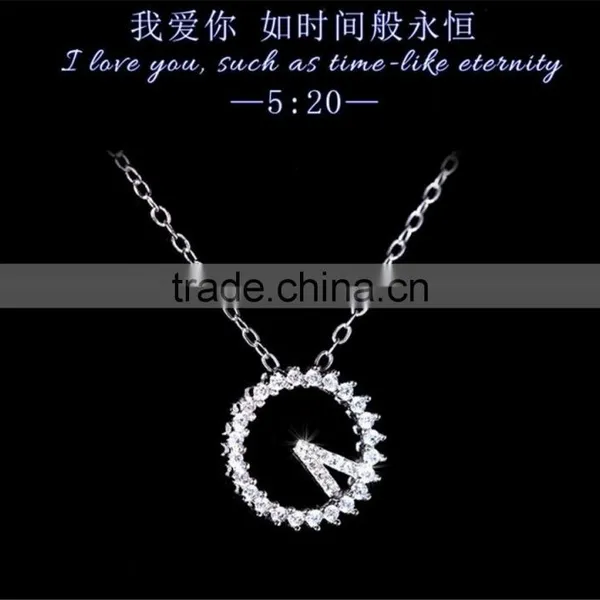 Latest Wall Clock Shape Design 925 Sterling Silver Circle Pendant photo-2