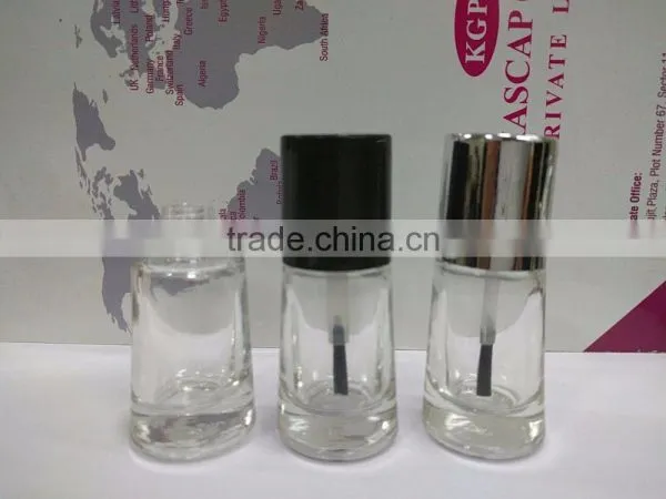 10 ml Nail Polish Bottles, Round Shape High Quality Glass Nail Polish Bottles With Cap and Brush India photo-3