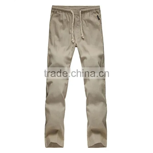 Low MOQ Sample Available Wholesale Man Straight Loose Fit Breathable Linen Pants photo-2