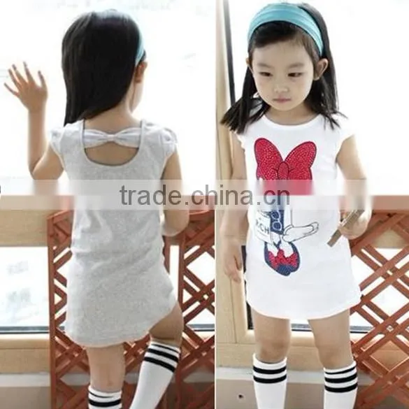 Children Kids T-shirt Models Summer Short Sleeve Kids Girl T-shirt Kids Tops Tees 2Colors 5 Sizes SV001862