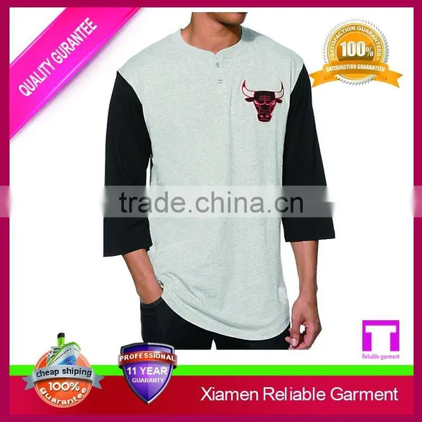 New Design 100% Cotton 3/4 Sleeve Raglan t Shirt , High Quality Wholesale Printing Custom Accepted photo-3