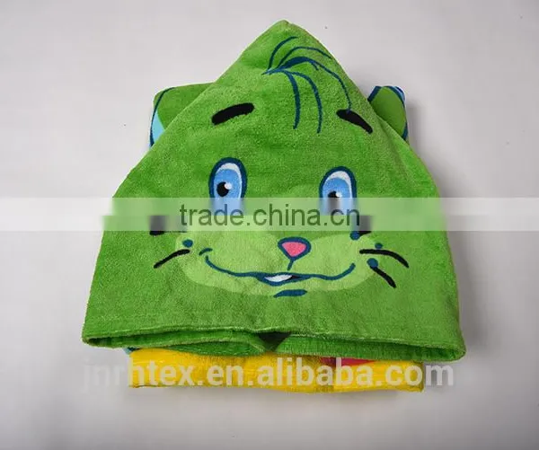 Trade Assurance Combed Cotton Screen Printing Terry Children Poncho Beach Towel photo-5