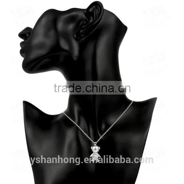 Fashion 925 Silver Wholesale Pearl Bear Necklace photo-4