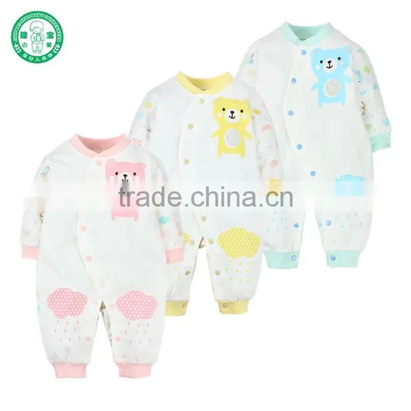 Pink/Blue/Yellow Colors Soft Cotton Baby Autumn Romper