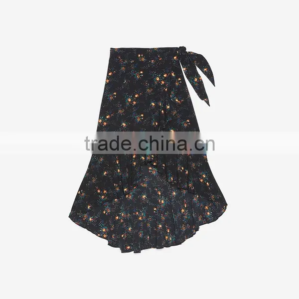 THE NEWEST Women Sexy All-over Floral Print Asymmetric Skirt photo-6