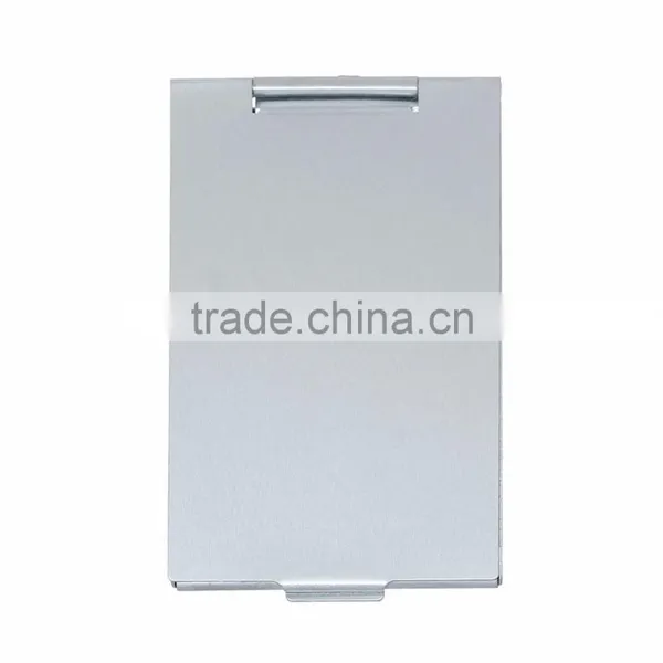 Cheap Wholesale Cosmetic Rectangle Foldable Silver Tone Make Up Pocket Mirror photo-2