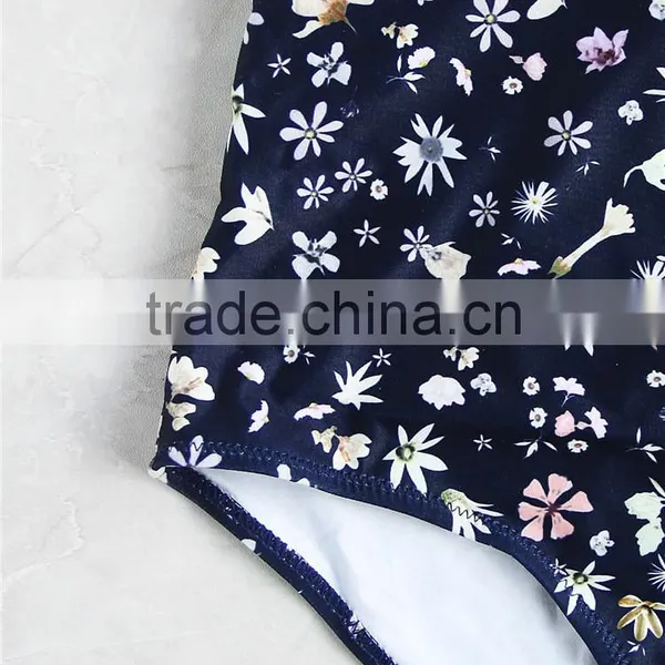 Famous Name Brand Swimwear Lace Trim Open Cross Back Swimsuit photo-2