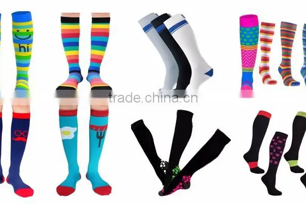 Wholesale Custom Light Compression Nurse Socks Knee High Private Label Sport Compression Running Socks-ZP0008 photo-2