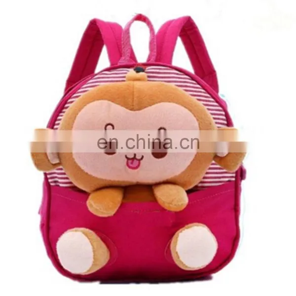 Cute Monkey Design Plush Little Childrens Backpack
