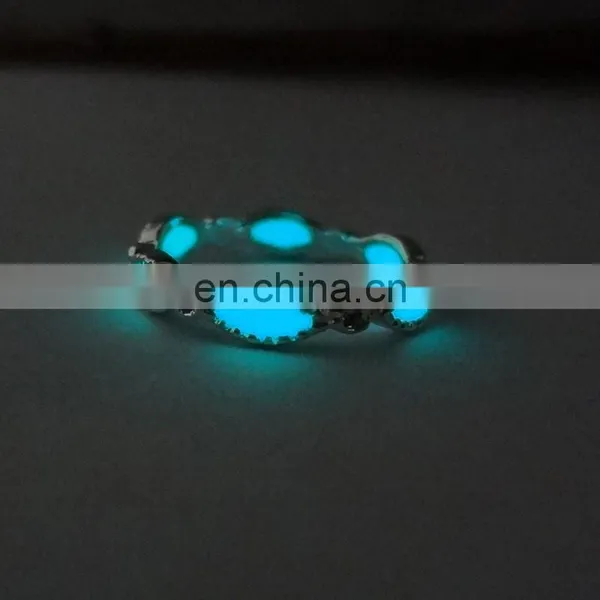 925 Silver Plated Infinity Hollow Out Glow In The Dark Ring For Couple photo-6