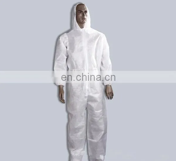 Free Sample Disposable Polypropylene Safety Coverall With Hood White photo-4
