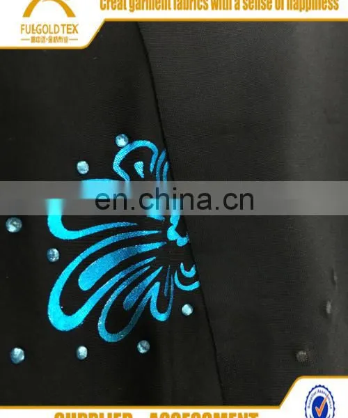 Fashion Designs Polyester With Foil Dot Foiling Fdy Fabric With Stone photo-2