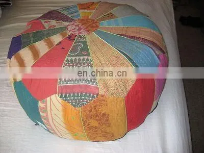 Moroccan Pouf Ottoman Kantha Foot Stool Stuffed Ottoman Patchwork Ottoman Wholesale Manufacturer Moroccan Puff