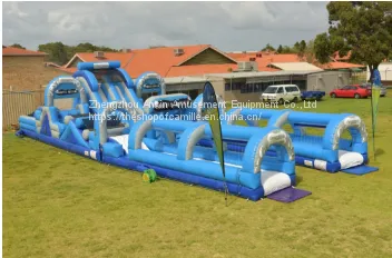 Inflatable Water Slide With Obstacles Aqua Rush HUGE Water Slide Park Combining 5 Module photo-3