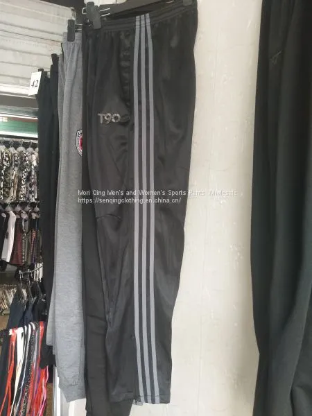 Three Bars Men's Sports Trousers Loose Straight Tube With Down Casual Pants