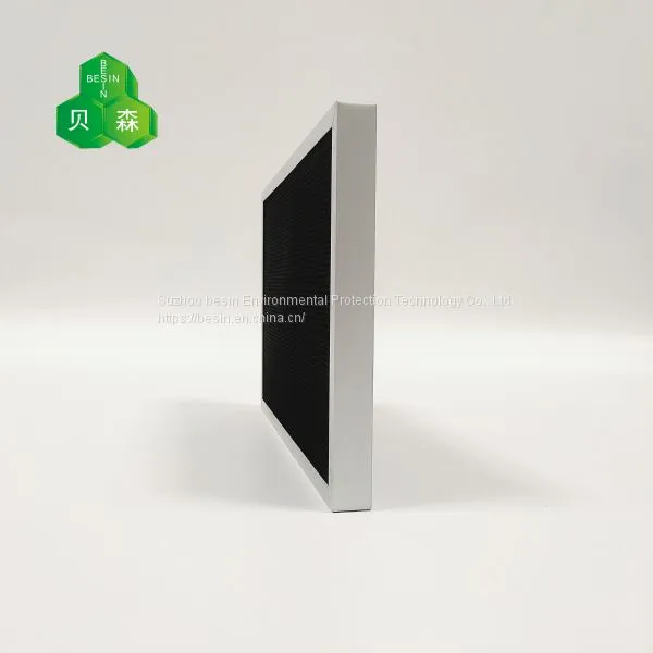 Suzhou Besin Oblique Hole Aluminum Honeycomb Core Substrate Activated Carbon Efficient Decomposition Adsorption Filter photo-5