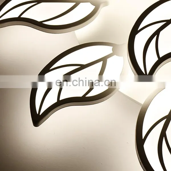 White Body Creative Leaves Ceiling Chandeliers Lamp for Bedroom Living Room Modern LED Ceiling Chandeliers photo-5