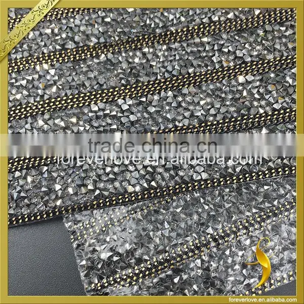 Hot Fix Bling Rhinestone Mesh Sticky Back Pattern Rhinestone Sheets FRM-240 photo-3