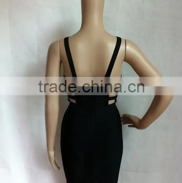 Summer Dress Wholesale High Quality Sey and Elegant Fashion Ladies Cutout Strap Black White Red Blue Evening Party Bandage Dress photo-5