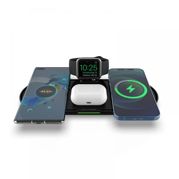 4 в 1 быстрый беспроводной зарядный док-станд для Apple Watch, Pencil, AirPods, iPhone и смартфонов Samsung. Быстрая индукционная зарядка