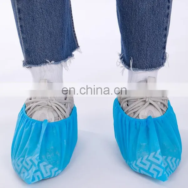 High Quality Cleanroom Non-woven Shoe Covers Disposable Anti Slip Overshoes Waterproof PP PE Shoe Covers photo-2