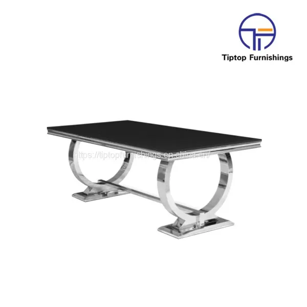 Tiptop Marble Top Stainless Steel Dining Table photo-2