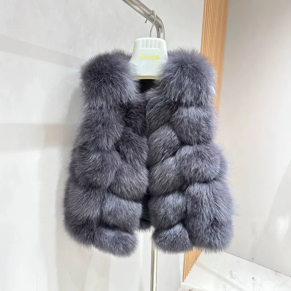 Autumn and winter new full skin fox fur grass vest bread style vest medium long fur coat for women