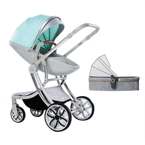 Ergonomic Eggshell Baby Stroller Luxury Aluminium Baby Trolley Two-way Push Carry Cot Baby Pram Can Sit And Sleep Egg Shell Baby Stroller photo-2